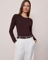 Ann Taylor Essential Crew Neck Sweater In Brown