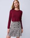 Ann Taylor Essential Crew Neck Sweater In Burgundy