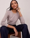 Ann Taylor Essential Crew Neck Sweater In Gray