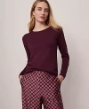 Ann Taylor Essential Crew Neck Sweater In Purple