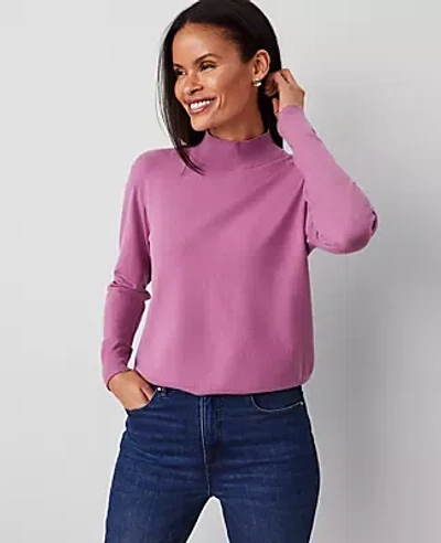 Ann Taylor Essential Mock Neck Sweater In Autumn Rose