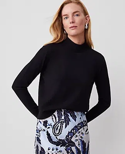 Ann Taylor Essential Mock Neck Sweater In Black