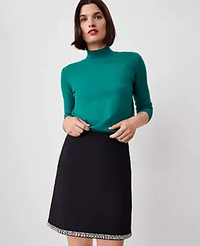 Ann Taylor Essential Mock Neck Sweater In Festive Holly