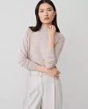 Ann Taylor Essential Mock Neck Sweater In Light Mink