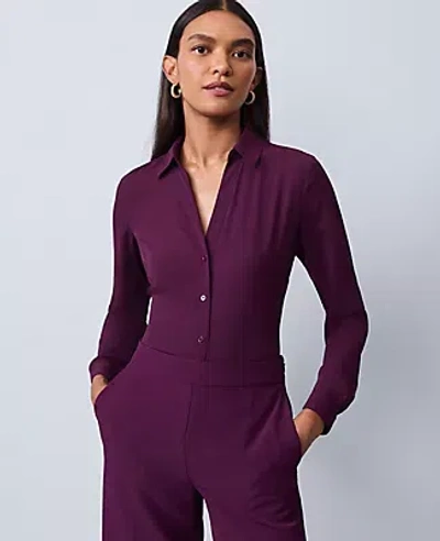 Ann Taylor Essential Shirt In Purple
