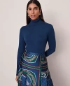 Ann Taylor Essential Turtleneck Sweater In Blue