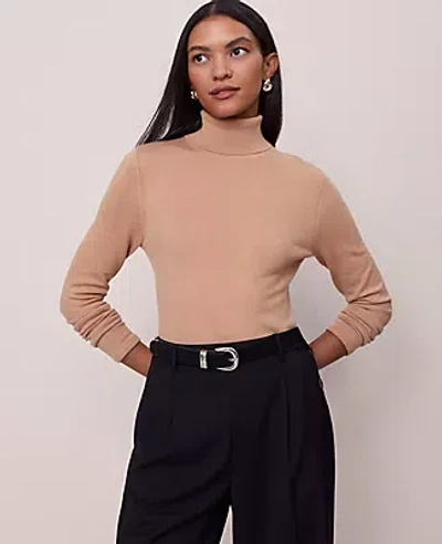Ann Taylor Essential Turtleneck Sweater In Brown