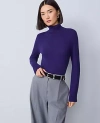 Ann Taylor Essential Turtleneck Sweater In Purple
