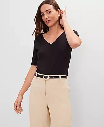 Ann Taylor Essential V-neck Top In Black