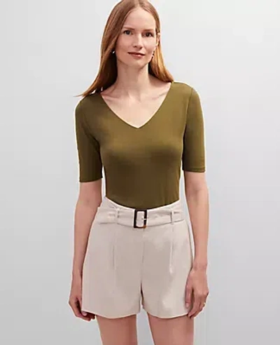 Ann Taylor Essential V-neck Top In Green