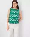 Ann Taylor Eyelet Boatneck Shell Top In Jolly Green