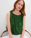 Ann Taylor Eyelet Bubble Hem Top
