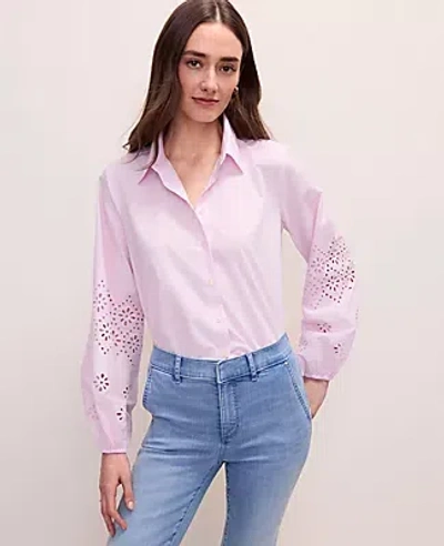 Ann Taylor Eyelet Button Down Shirt