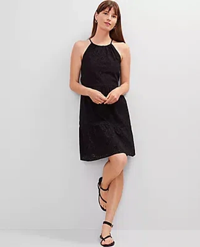 Ann Taylor Eyelet Halter Flare Dress