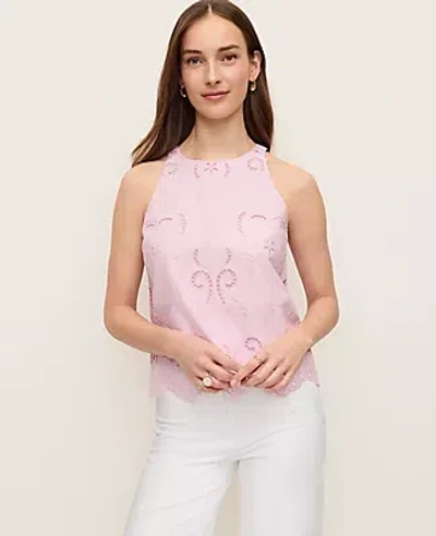 Ann Taylor Eyelet Halter Tank Top