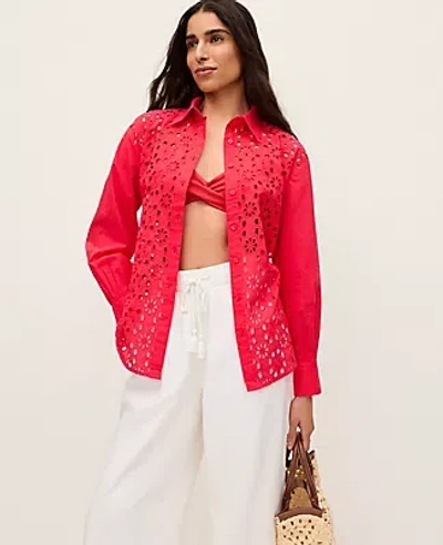 Ann Taylor Eyelet Oversized Shirt