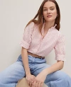 Ann Taylor Eyelet Ruffle Collar Shirt In Potpourri
