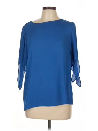 Pre-owned Ann Taylor Factory 3/4 Sleeve Blouse In Blue