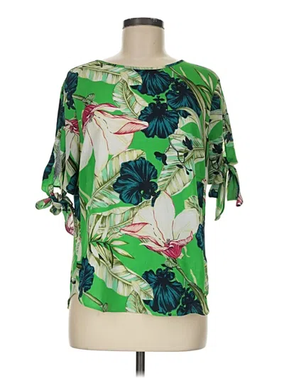 Pre-owned Ann Taylor Factory 3/4 Sleeve Blouse In Green