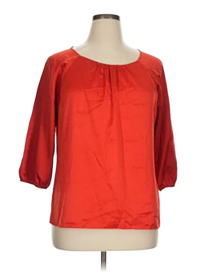 Pre-owned Ann Taylor Factory 3/4 Sleeve Blouse In Red