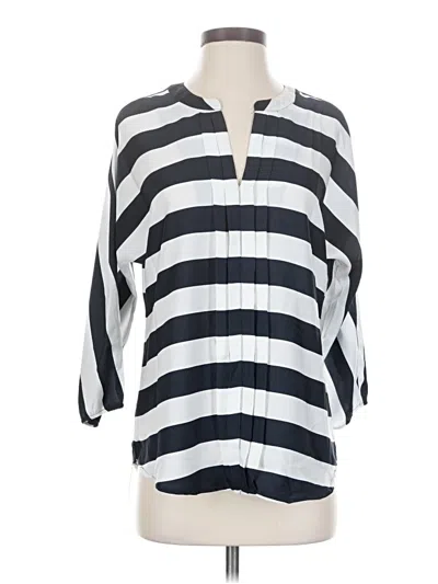 Pre-owned Ann Taylor Factory 3/4 Sleeve Blouse In Silver