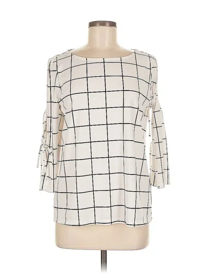 Pre-owned Ann Taylor Factory 3/4 Sleeve Blouse In White