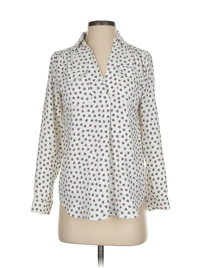 Pre-owned Ann Taylor Factory 3/4 Sleeve Blouse In White