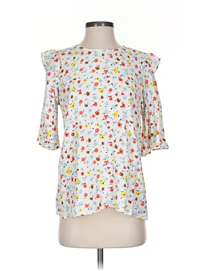 Pre-owned Ann Taylor Factory 3/4 Sleeve Blouse In White