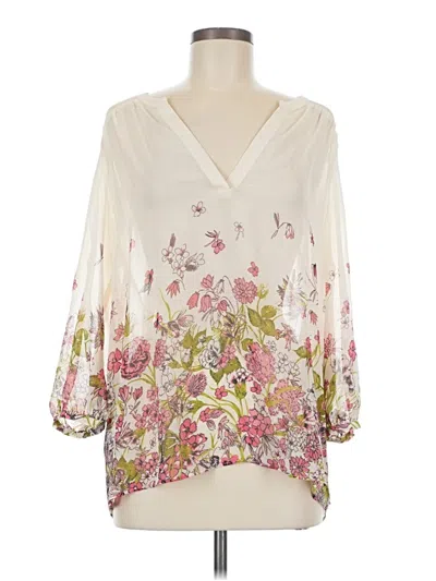Ann Taylor Factory 3/4 Sleeve Blouse In White