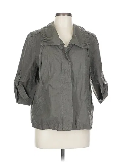 Pre-owned Ann Taylor Factory 3/4 Sleeve Button Down Shirt In Gray