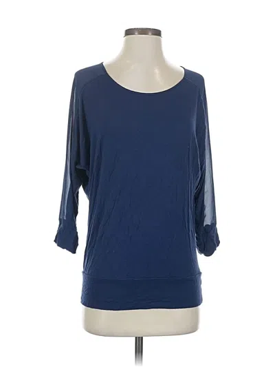 Pre-owned Ann Taylor Factory 3/4 Sleeve T-shirt In Blue