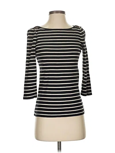 Pre-owned Ann Taylor Factory 3/4 Sleeve Top Black Boatneck Tops