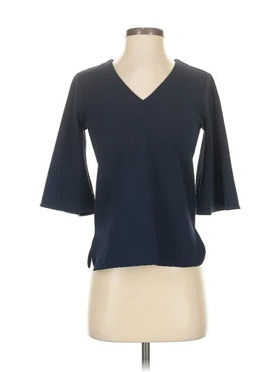 Pre-owned Ann Taylor Factory 3/4 Sleeve Top Blue V Neck Tops