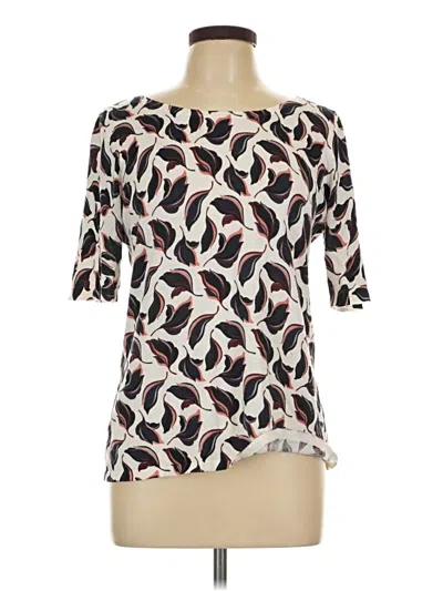 Pre-owned Ann Taylor Factory 3/4 Sleeve T-shirt In Ivory
