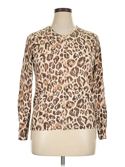 Pre-owned Ann Taylor Factory Cardigan Sweater In Brown