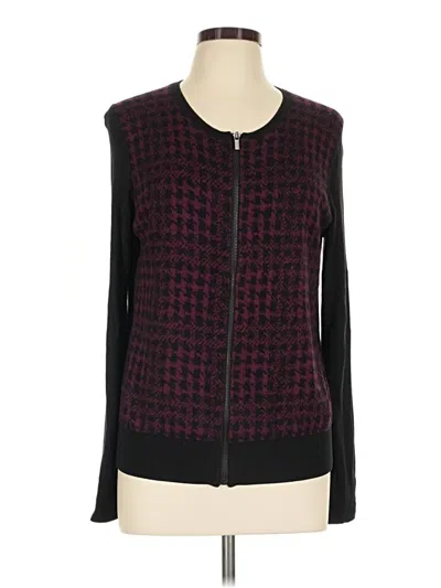 Pre-owned Ann Taylor Factory Cardigan Sweater In Burgundy