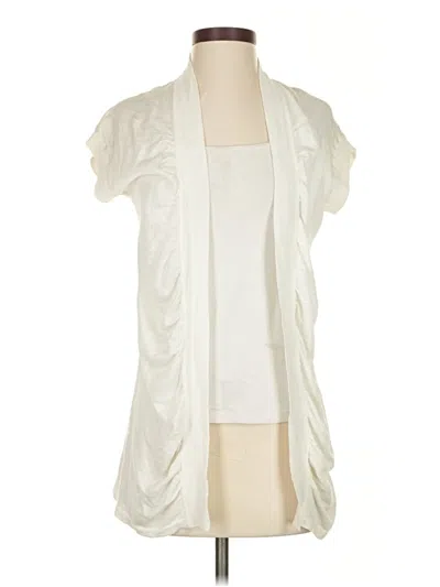 Pre-owned Ann Taylor Factory Cardigan Sweater In Ivory