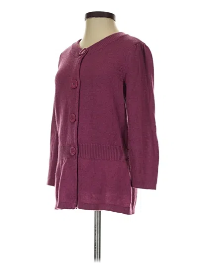 Pre-owned Ann Taylor Factory Cardigan Sweater In Purple