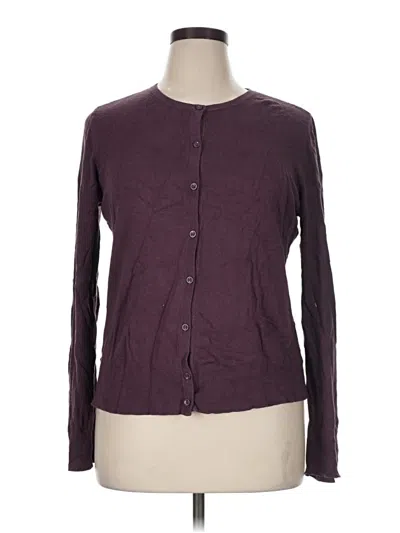 Pre-owned Ann Taylor Factory Cardigan Sweater In Purple