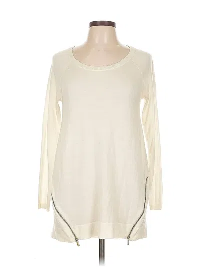 Pre-owned Ann Taylor Factory Cardigan Sweater In White