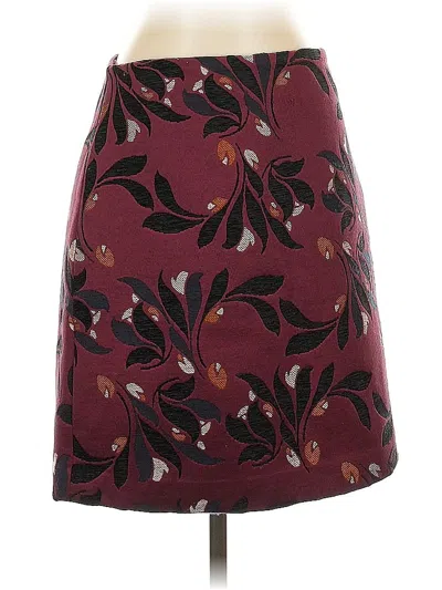 Pre-owned Ann Taylor Factory Casual Skirt In Burgundy