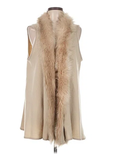 Pre-owned Ann Taylor Factory Faux Fur Vest In Brown