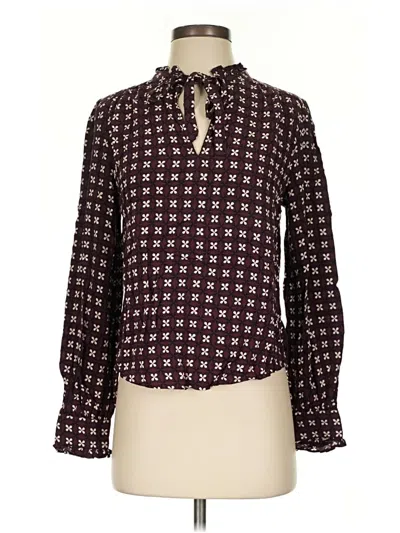Ann Taylor Factory Long Sleeve Blouse In Black