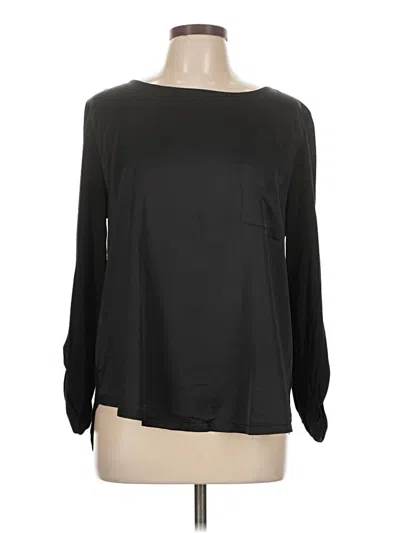 Pre-owned Ann Taylor Factory Long Sleeve Blouse In Black