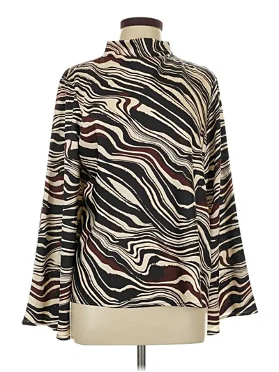 Pre-owned Ann Taylor Factory Long Sleeve Blouse In Brown