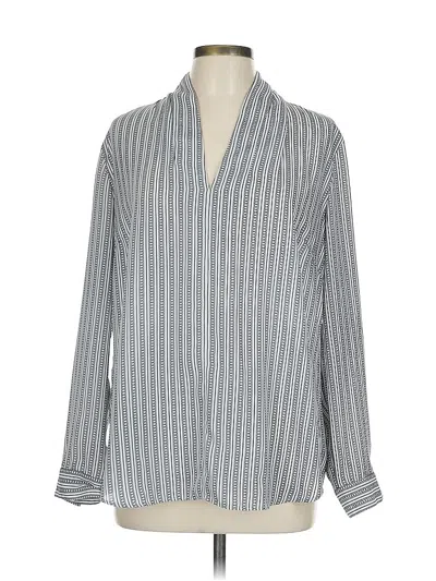 Pre-owned Ann Taylor Factory Long Sleeve Blouse In Gray