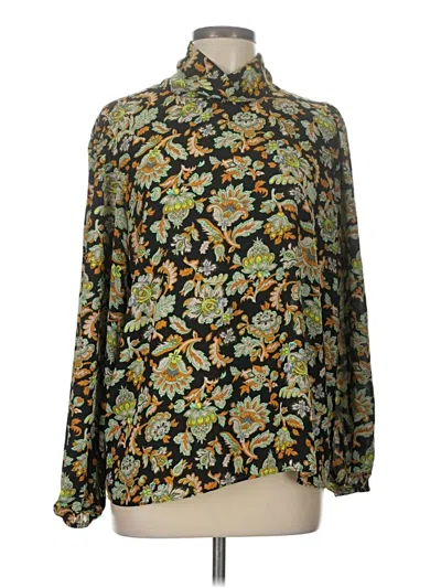 Pre-owned Ann Taylor Factory Long Sleeve Blouse In Green