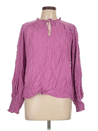 Pre-owned Ann Taylor Factory Long Sleeve Blouse In Pink