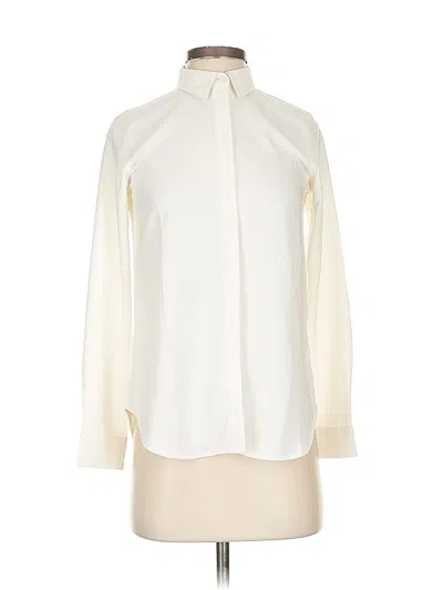 Pre-owned Ann Taylor Factory Long Sleeve Blouse In White