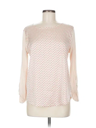 Pre-owned Ann Taylor Factory Long Sleeve Blouse In White